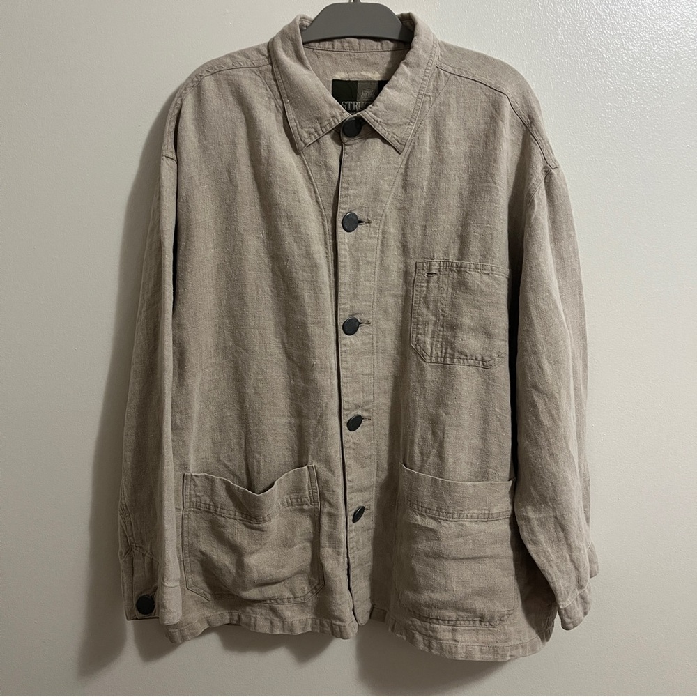 Structure Le Collezioni 90s Unbleached Linen Chore Jacket Mens L